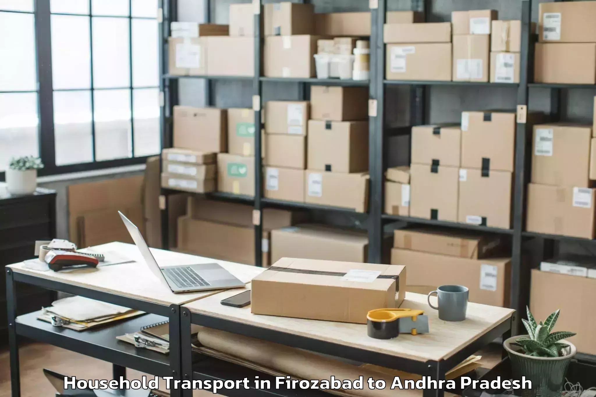 Hassle-Free Firozabad to Podili Household Transport